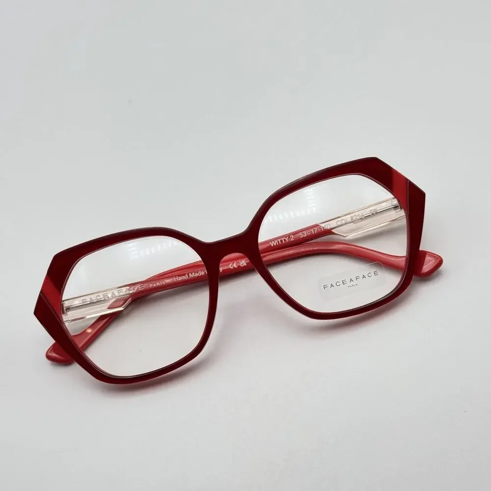 Face a Face Eyeglasses Frame WITTY 2 2216 Women Red Frame Handmade 53-17-140 NEW